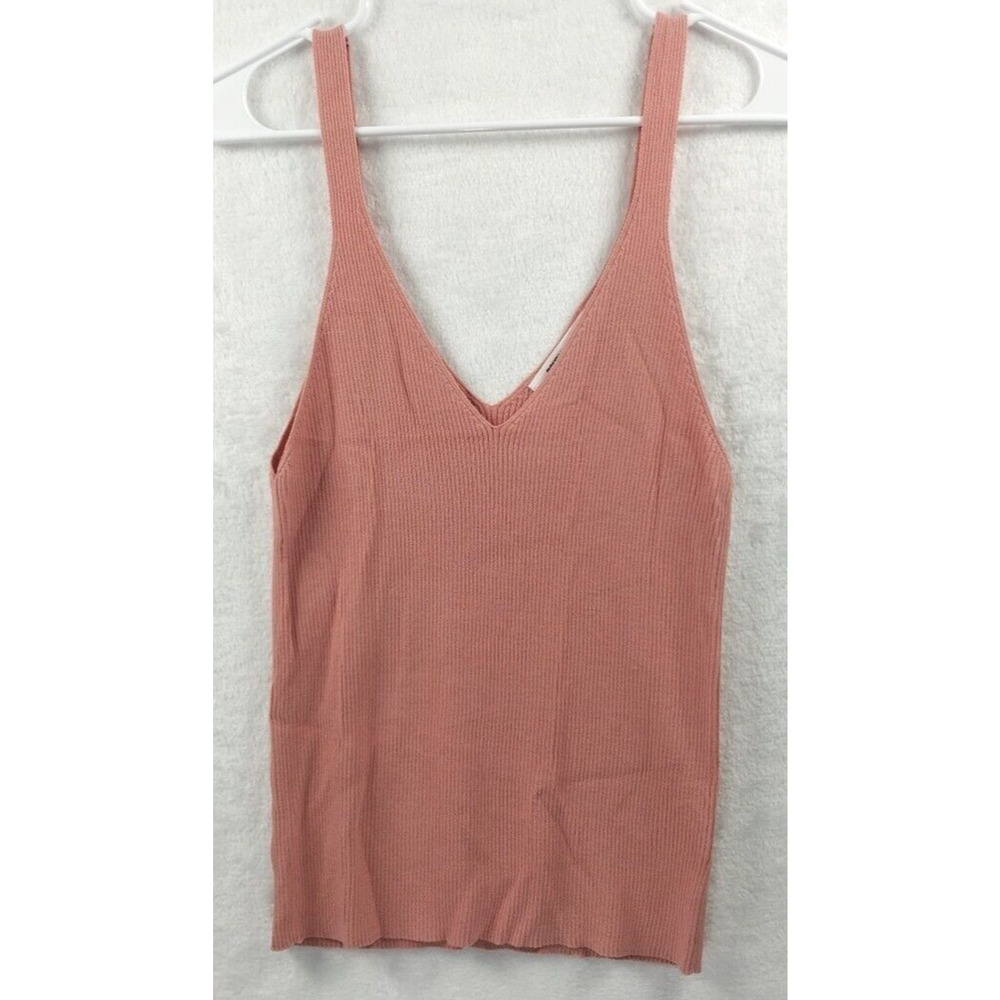 Double Zero Women's Ribbed Sleeveless Sweater Tank Top-Lovely Large Pink
